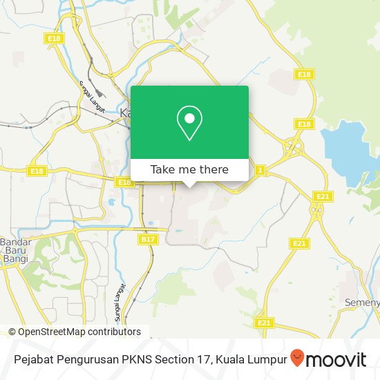 Pejabat Pengurusan PKNS Section 17 map