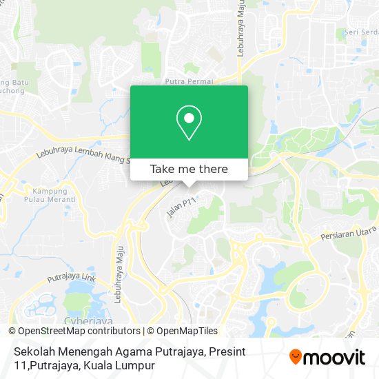 Peta Sekolah Menengah Agama Putrajaya, Presint 11,Putrajaya