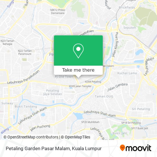 Peta Petaling Garden Pasar Malam