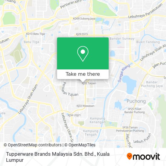 Peta Tupperware Brands Malaysia Sdn. Bhd.