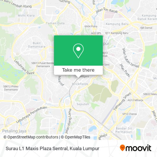 Surau L1 Maxis Plaza Sentral map