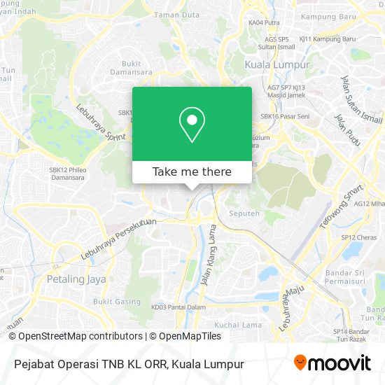 Pejabat Operasi TNB KL ORR map