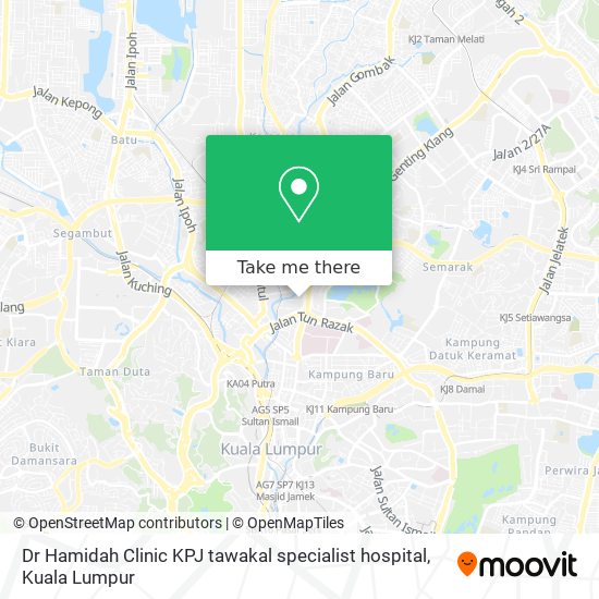 Dr Hamidah Clinic KPJ tawakal specialist hospital map