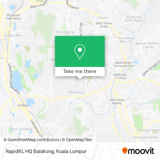 RapidKL HQ Balakong map