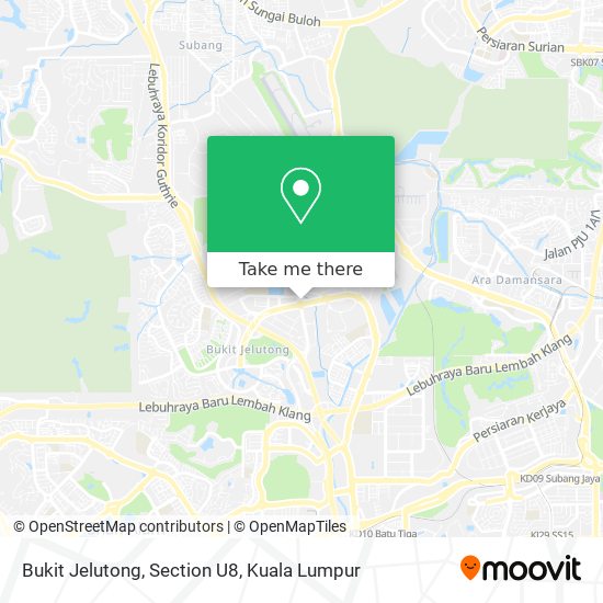 Bukit Jelutong, Section U8 map