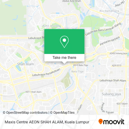 Maxis Centre AEON SHAH ALAM map
