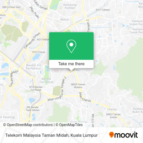 Telekom Malaysia Taman Midah map