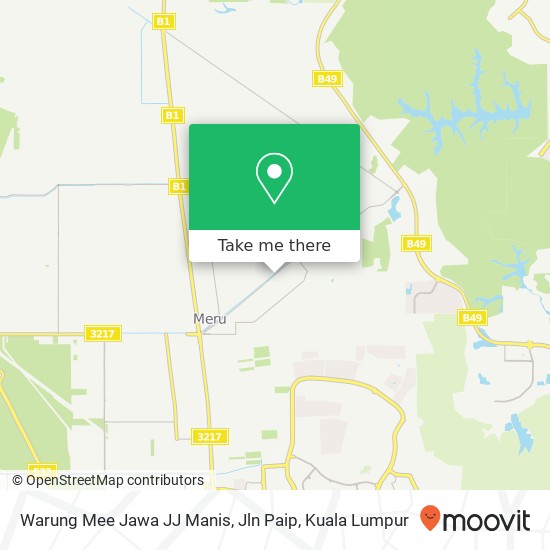 Peta Warung Mee Jawa JJ Manis, Jln Paip