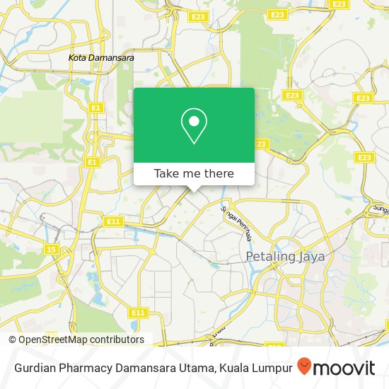 Peta Gurdian Pharmacy Damansara Utama