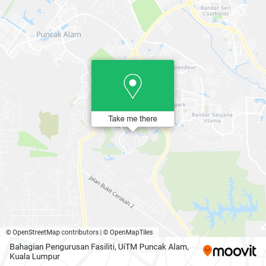 Peta Bahagian Pengurusan Fasiliti, UiTM Puncak Alam