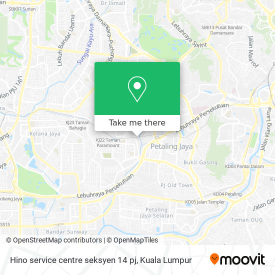 Peta Hino service centre seksyen 14 pj