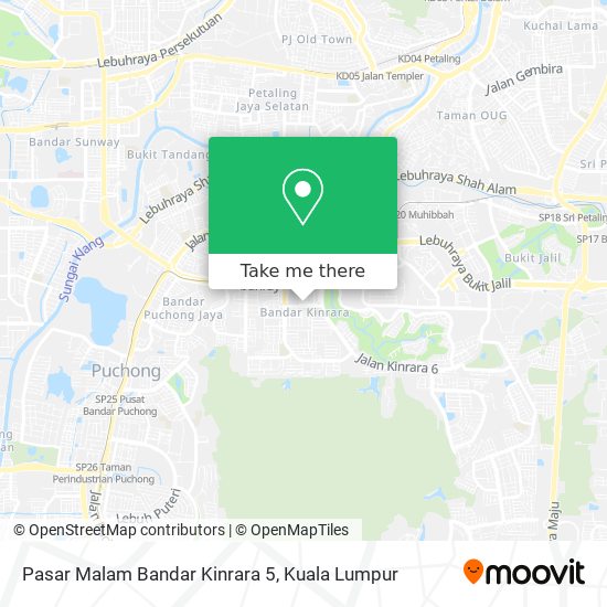 Pasar Malam Bandar Kinrara 5 map