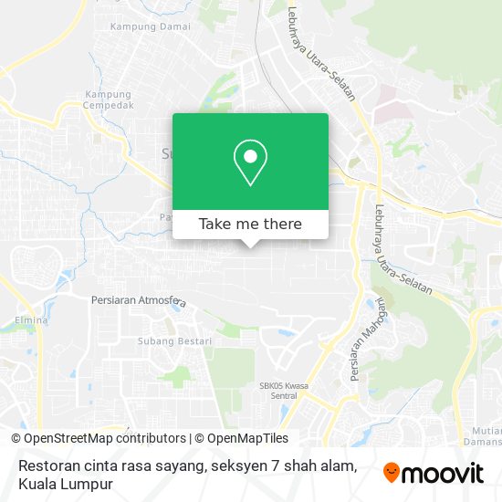 Peta Restoran cinta rasa sayang, seksyen 7 shah alam