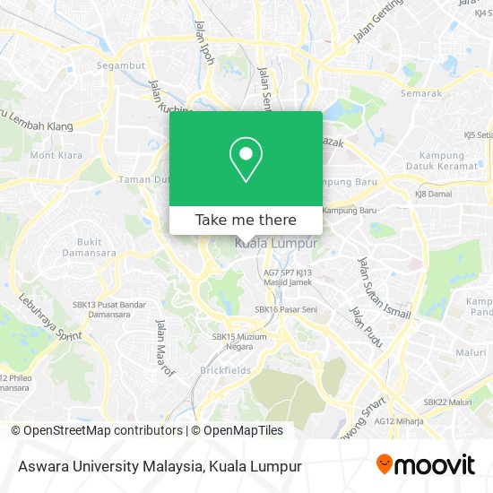 Aswara University Malaysia map