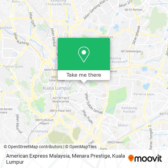 American Express Malaysia, Menara Prestige map