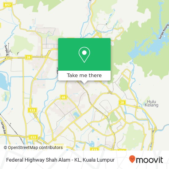 Federal Highway Shah Alam - KL map