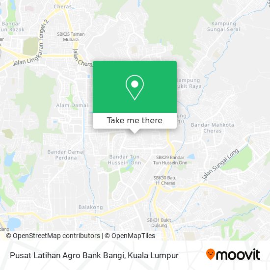 Peta Pusat Latihan Agro Bank Bangi