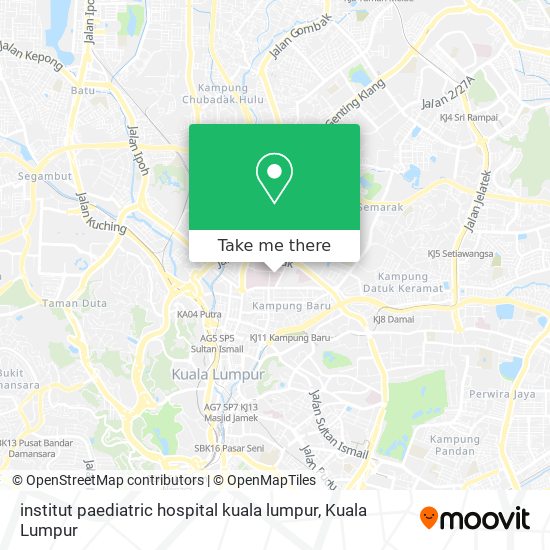 institut paediatric hospital kuala lumpur map