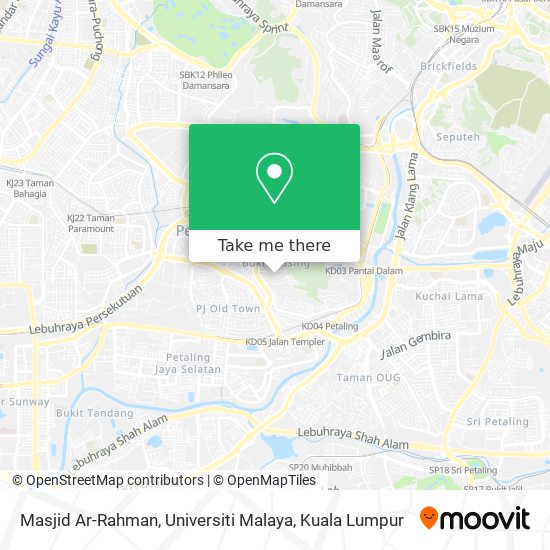 Masjid Ar-Rahman, Universiti Malaya map