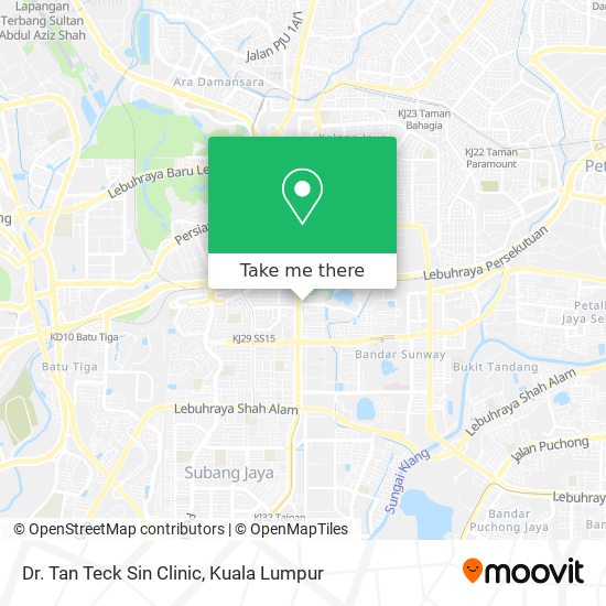 Peta Dr. Tan Teck Sin Clinic