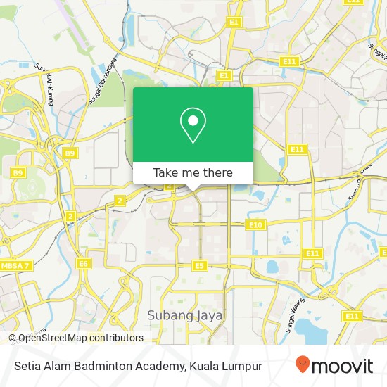 Peta Setia Alam Badminton Academy