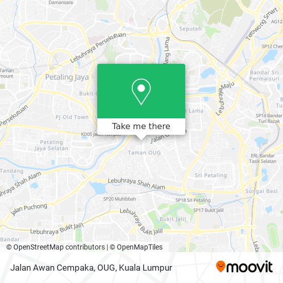Jalan Awan Cempaka, OUG map