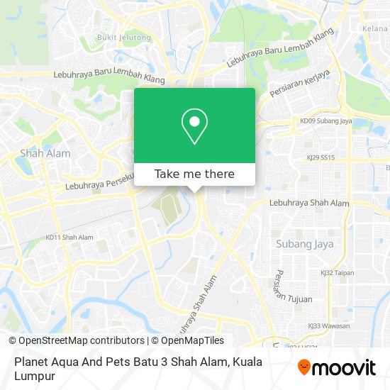 Planet Aqua And Pets Batu 3 Shah Alam map