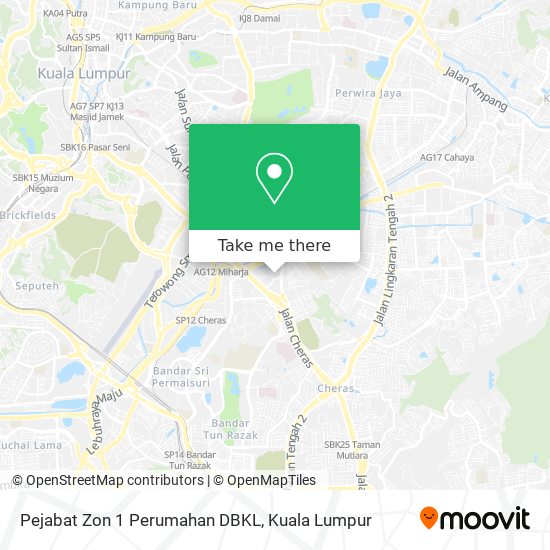 Pejabat Zon 1 Perumahan DBKL map