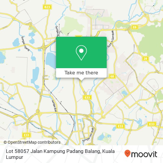 Peta Lot 58057 Jalan Kampung Padang Balang