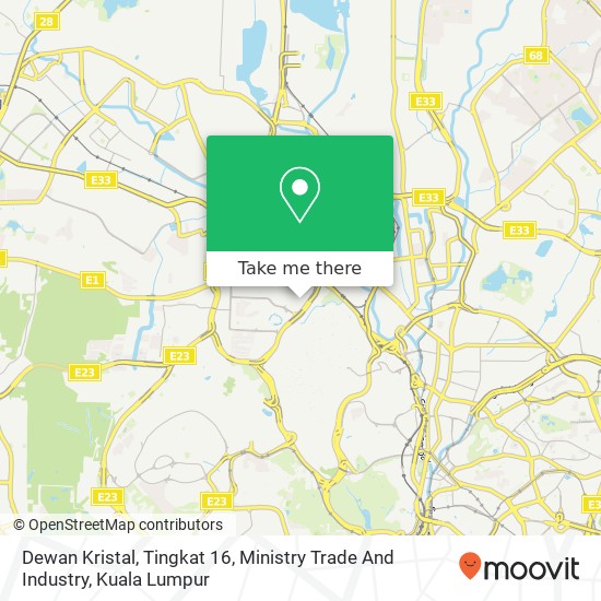 Dewan Kristal, Tingkat 16, Ministry Trade And Industry map