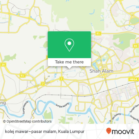 kolej mawar~pasar malam map