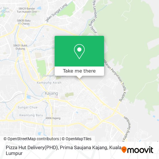 Peta Pizza Hut Delivery(PHD), Prima Saujana Kajang