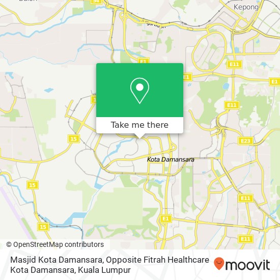 Masjid Kota Damansara, Opposite Fitrah Healthcare Kota Damansara map
