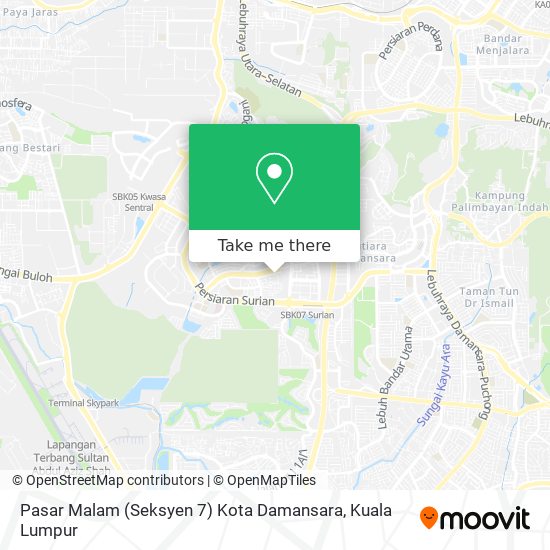 Peta Pasar Malam (Seksyen 7) Kota Damansara