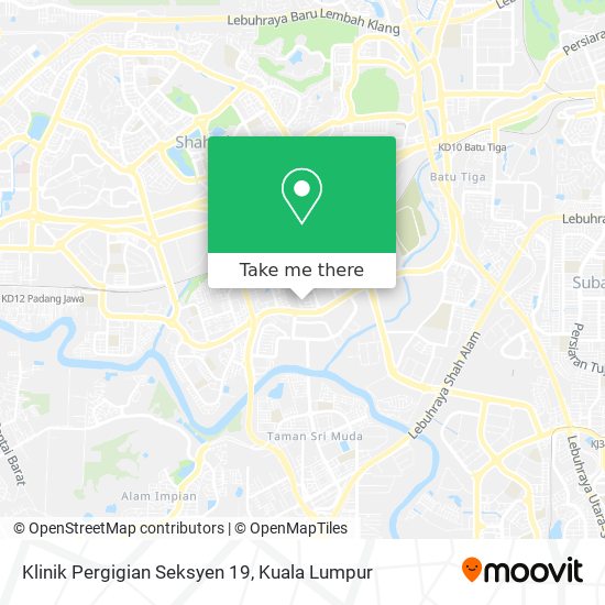 Peta Klinik Pergigian Seksyen 19