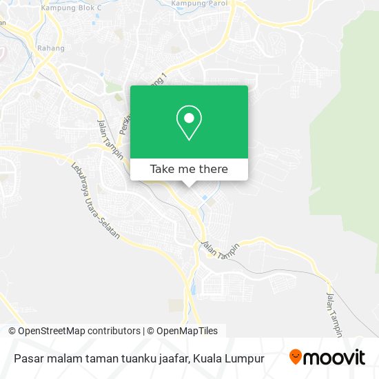 Peta Pasar malam taman tuanku jaafar