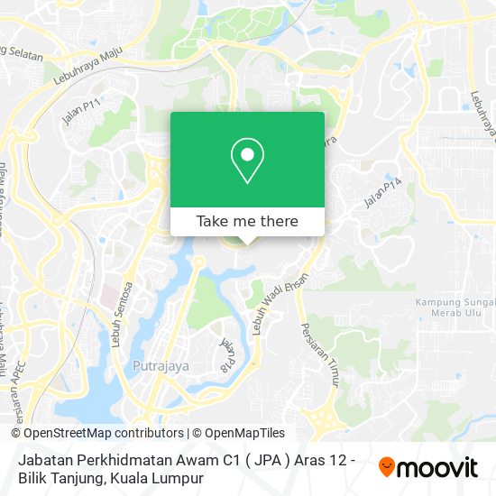 Jabatan Perkhidmatan Awam C1 ( JPA ) Aras 12 - Bilik Tanjung map