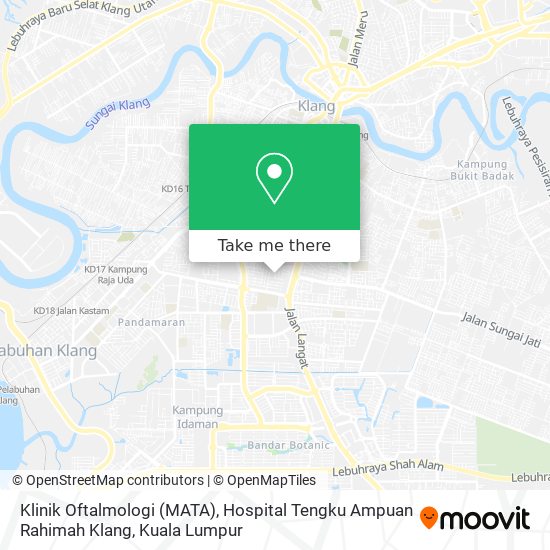 Klinik Oftalmologi (MATA), Hospital Tengku Ampuan Rahimah Klang map