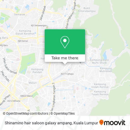Peta Shinamino hair saloon galaxy ampang