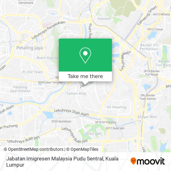 Peta Jabatan Imigresen Malaysia Pudu Sentral