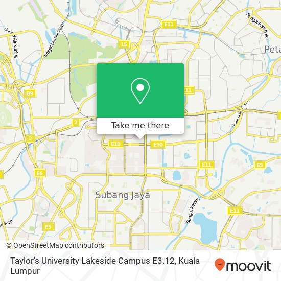 Taylor's University Lakeside Campus E3.12 map