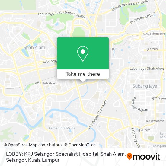 LOBBY: KPJ Selangor Specialist Hospital, Shah Alam, Selangor map