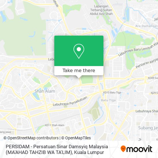 PERSIDAM - Persatuan Sinar Damsyiq Malaysia (MA'AHAD TAHZIB WA TA'LIM) map