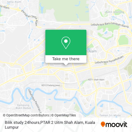 Bilik study 24hours,PTAR 2 Uitm Shah Alam map