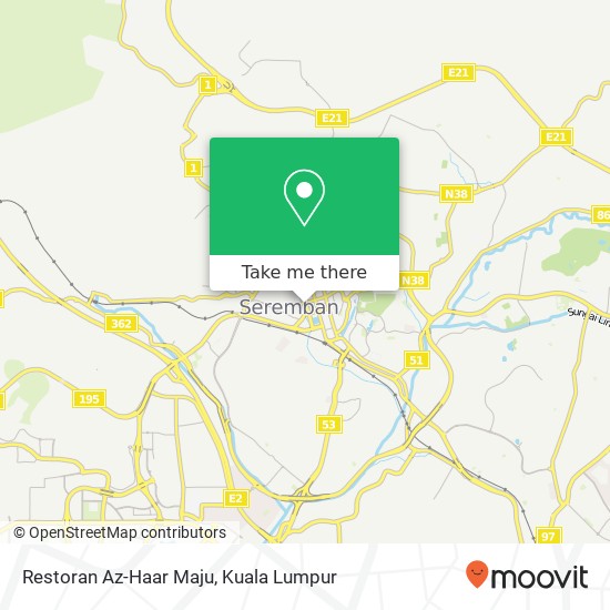 Peta Restoran Az-Haar Maju, Jalan Tuanku Munawir 70000 Seremban Negeri Sembilan