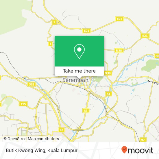 Butik Kwong Wing, Jalan Tuanku Munawir 70000 Seremban Negeri Sembilan map