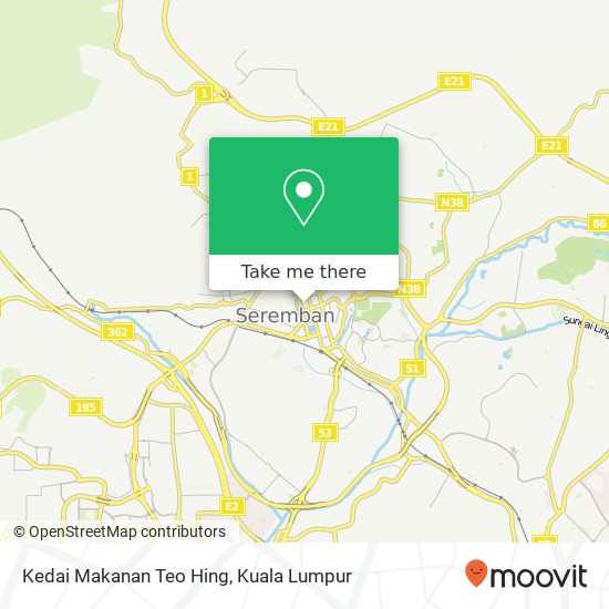 Kedai Makanan Teo Hing, Jalan Dato'Abdul Rahman 70000 Seremban Negeri Sembilan map