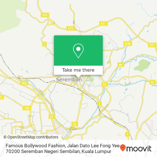 Peta Famous Bollywood Fashion, Jalan Dato Lee Fong Yee 70200 Seremban Negeri Sembilan