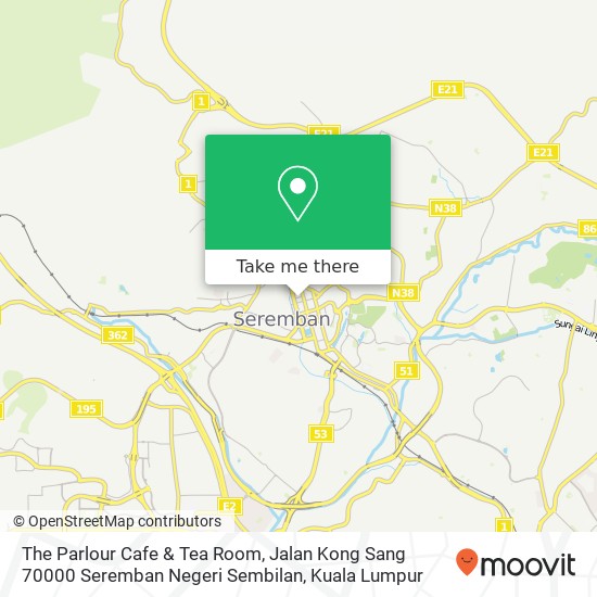 The Parlour Cafe & Tea Room, Jalan Kong Sang 70000 Seremban Negeri Sembilan map