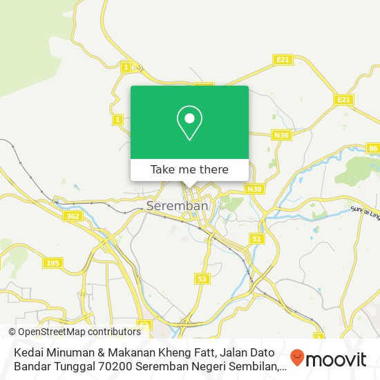 Peta Kedai Minuman & Makanan Kheng Fatt, Jalan Dato Bandar Tunggal 70200 Seremban Negeri Sembilan